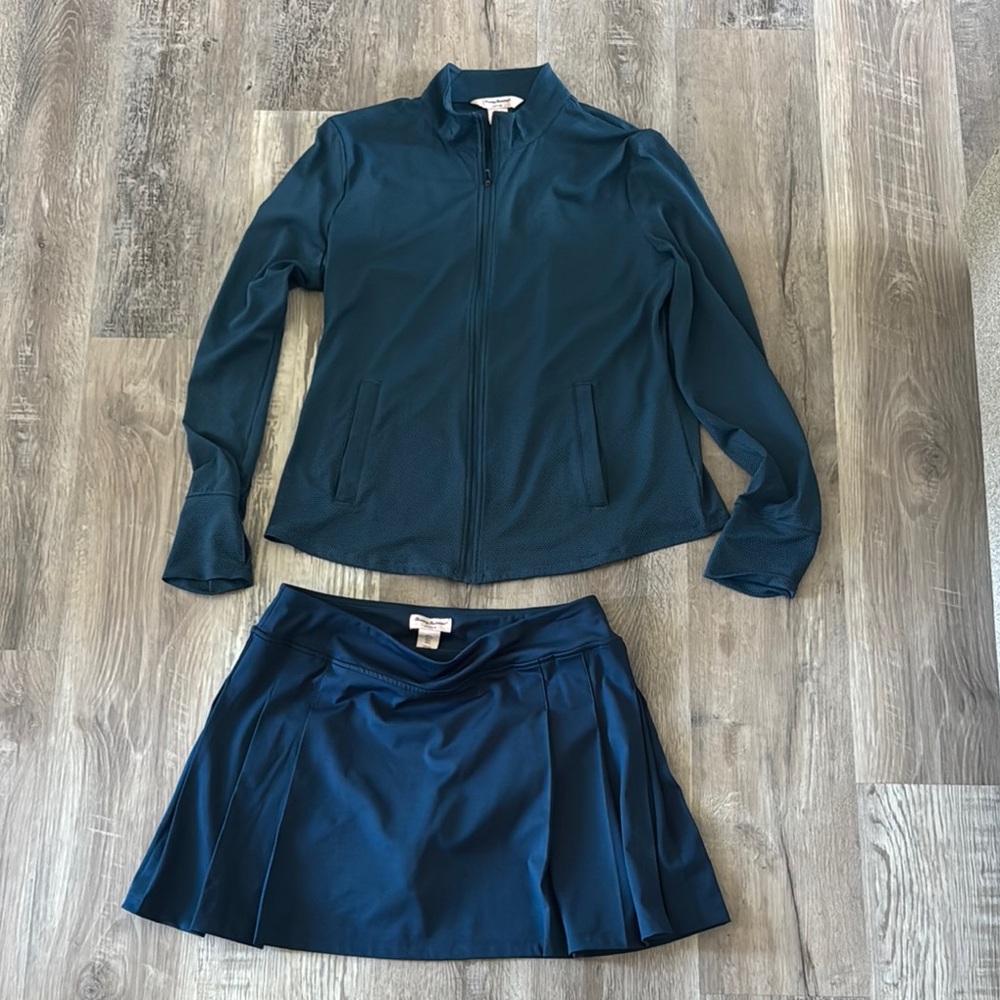 Tommy Bahama golfing skort and lightweight jacket
